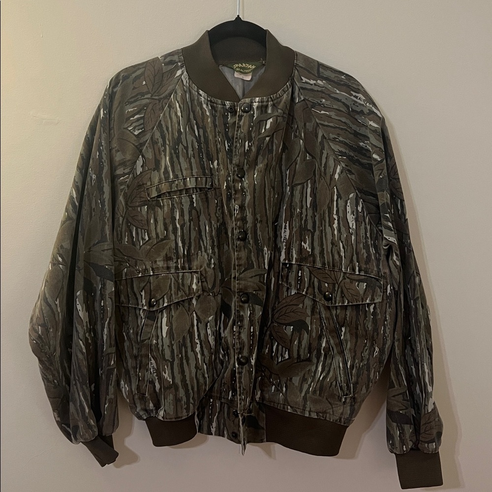 Vintage Camouflage Bomber Jacket - XL